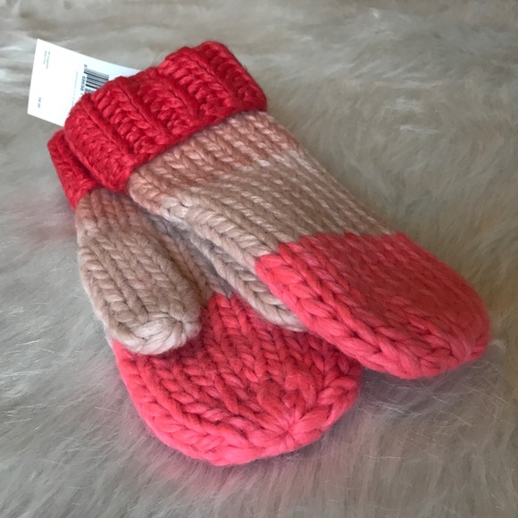 NWT Kate Spade Hand Knit Color Block Mittens - Picture 4 of 7